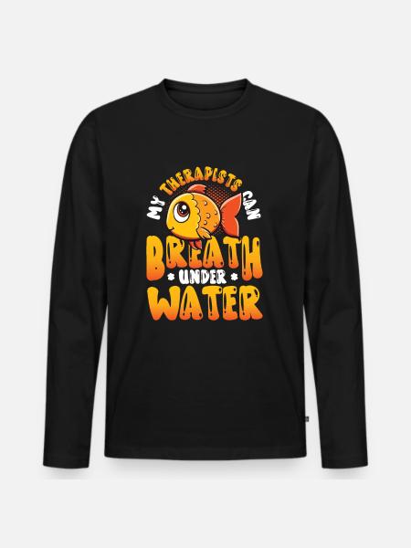 Fun fish keeping, fish keepers - Men's Premium Organic Long Sleeve Shirt - black