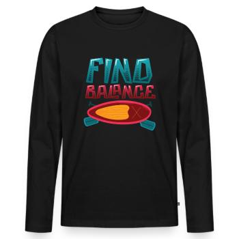Finding balance - Men's Premium Organic Long Sleeve Shirt - black - Front - Nico (187cm)