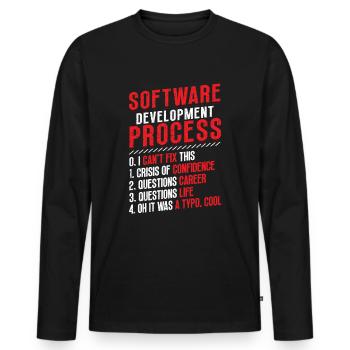 Software-Entwicklungsprozess, Programmierung - Männer Premium Bio Langarmshirt - Schwarz - Vorne - Nico (187cm)