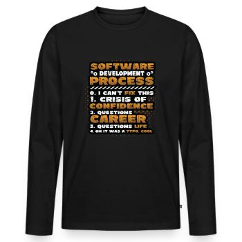 Software-Entwicklungsprozess, Programmierung - Männer Premium Bio Langarmshirt - Schwarz - Vorne - Nico (187cm)