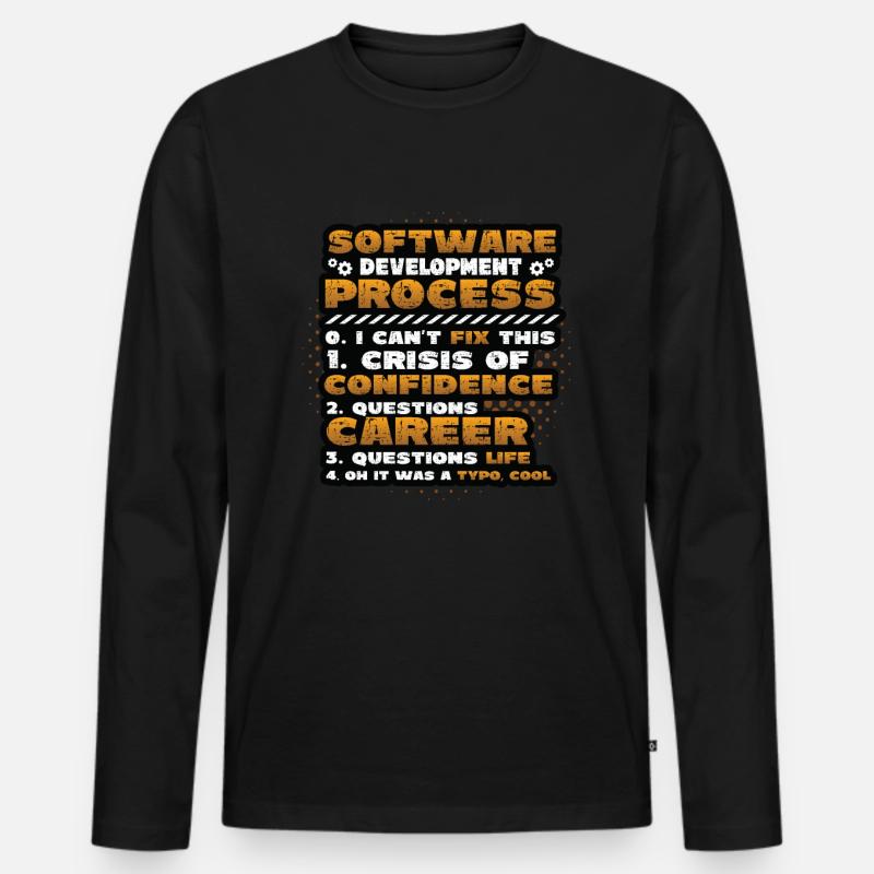 Software-Entwicklungsprozess, Programmierung - Männer Premium Bio Langarmshirt - Schwarz