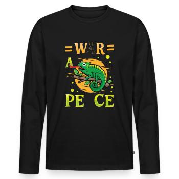 Peace Cameleon, peace movement - Men's Premium Organic Long Sleeve Shirt - black - Front - Nico (187cm)