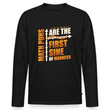 Mathe-Lehrer, Mathe-Schüler, Mathe-Wortspiele - Männer Premium Bio Langarmshirt - Schwarz - Vorne - Nico (187cm)