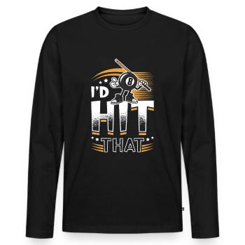 Id Hit That Pool Billiards - Men's Premium Organic Long Sleeve Shirt - black - Front - Nico (187cm)