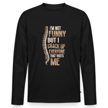 I'm not funny - Men's Premium Organic Long Sleeve Shirt - black - Front - Nico (187cm)