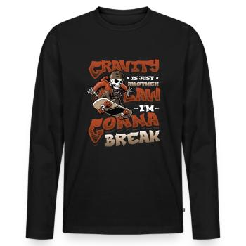 Skateboard Halfpipe, Tricks, Skateboarding - Men's Premium Organic Long Sleeve Shirt - black - Front - Nico (187cm)