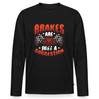Brakes are just a suggestion, Racing Checkered - Men's Premium Organic Long Sleeve Shirt - black - Front - Nico (187cm)
