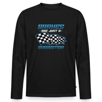 Brakes are just a suggestion, Racing Checkered - Men's Premium Organic Long Sleeve Shirt - black - Front - Nico (187cm)