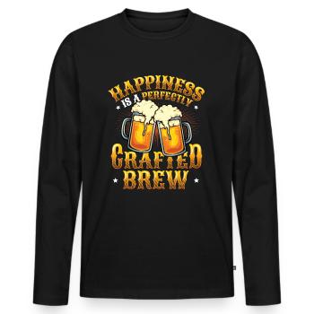Beer brewing and brewmaster's happiness In perfection - Men's Premium Organic Long Sleeve Shirt - black - Front - Nico (187cm)