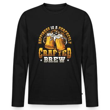 Beer brewing and brewmaster's happiness In perfection - Men's Premium Organic Long Sleeve Shirt - black - Front - Nico (187cm)