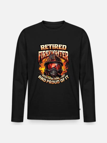 Retired firefighter - Men's Premium Organic Long Sleeve Shirt - black