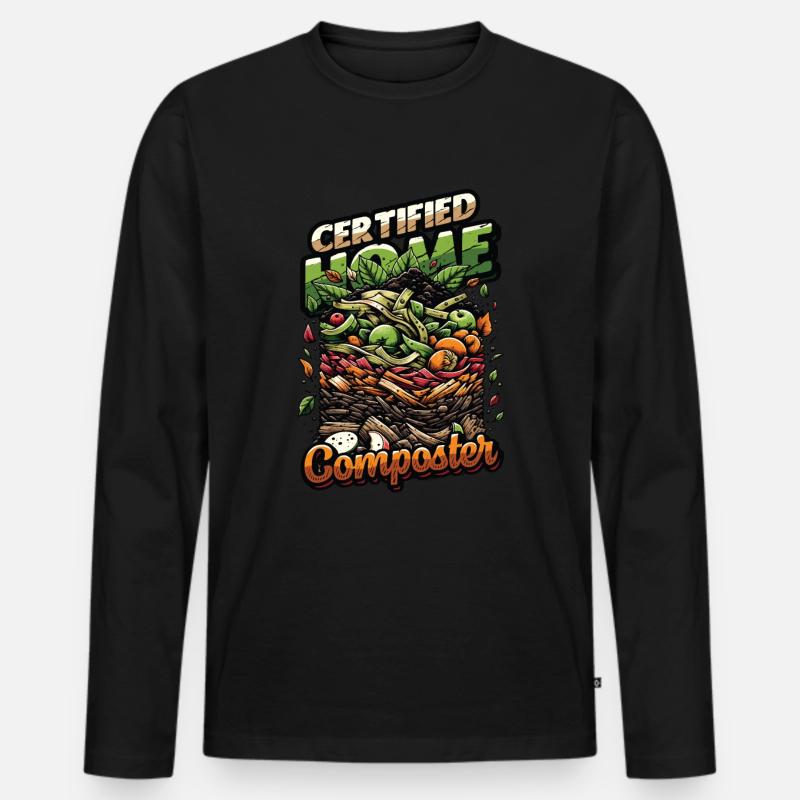 Composting Enthusiast Vermiculture Kompostierung - Männer Premium Bio Langarmshirt - Schwarz