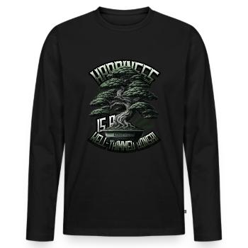 Japanese Bonsai - Men's Premium Organic Long Sleeve Shirt - black - Front - Nico (187cm)