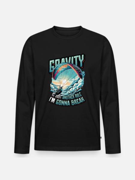 Skydiving Parachute Skydiving Paragliding - Men's Premium Organic Long Sleeve Shirt - black