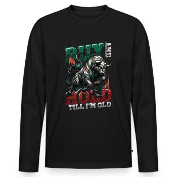 Financial Freedom Stocks Investor Stock Market - Men's Premium Organic Long Sleeve Shirt - black - Front - Nico (187cm)