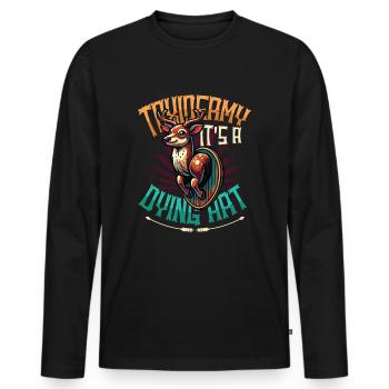 Taxidermy It's A Dying Art Deer Motif - Men's Premium Organic Long Sleeve Shirt - black - Front - Nico (187cm)