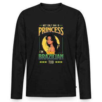 Mädchen Brazilianische Herkunft Brasilien - Männer Premium Bio Langarmshirt - Schwarz - Vorne - Nico (187cm)