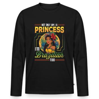 Mädchen Brazilianische Herkunft Brasilien - Männer Premium Bio Langarmshirt - Schwarz - Vorne - Nico (187cm)