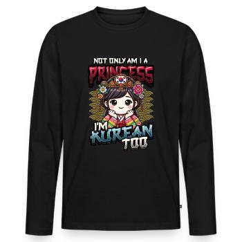 Mädchen Koreanische Herkunft Südkorea - Männer Premium Bio Langarmshirt - Schwarz - Vorne - Nico (187cm)