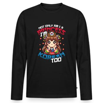 Mädchen Koreanische Herkunft Südkorea - Männer Premium Bio Langarmshirt - Schwarz - Vorne - Nico (187cm)