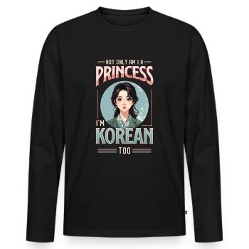 Mädchen Koreanische Herkunft Südkorea - Männer Premium Bio Langarmshirt - Schwarz - Vorne - Nico (187cm)