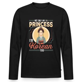 Mädchen Koreanische Herkunft Südkorea - Männer Premium Bio Langarmshirt - Schwarz - Vorne - Nico (187cm)