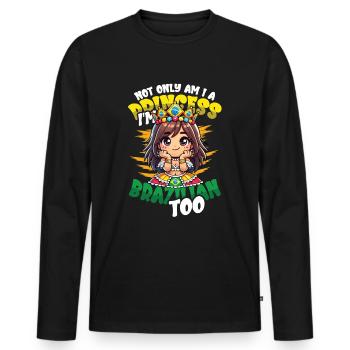 Mädchen Brazilianische Herkunft Brasilien - Männer Premium Bio Langarmshirt - Schwarz - Vorne - Nico (187cm)