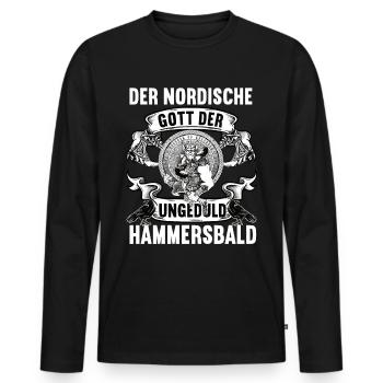 Hammersbald Wikinger Odin Thor Nordisch Mythologie - Männer Premium Bio Langarmshirt - Schwarz - Vorne - Nico (187cm)