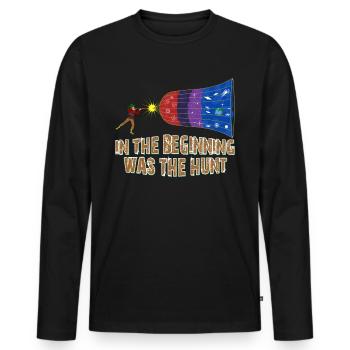 Hunt gift for hunters galaxy cosmos planets - Men's Premium Organic Long Sleeve Shirt - black - Front - Nico (187cm)