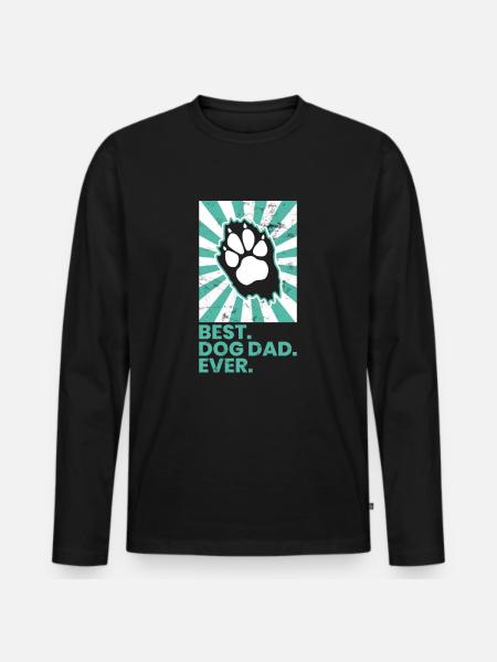 Funny Bedste Hund nogensinde Dog Paw Vintage Gift - Premium økologisk langærmet T-shirt til mænd - sort