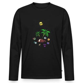 Sommer Laune - Männer Premium Bio Langarmshirt - Schwarz - Vorne - Nico (187cm)