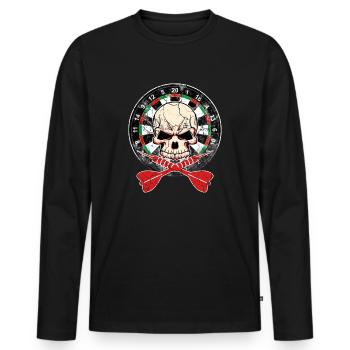 Fléchettes de fléchettes cadeau fléchettes flèche de lance crâne - T-shirt manches longues Premium bio Homme - noir - Devant - Nico (187cm)