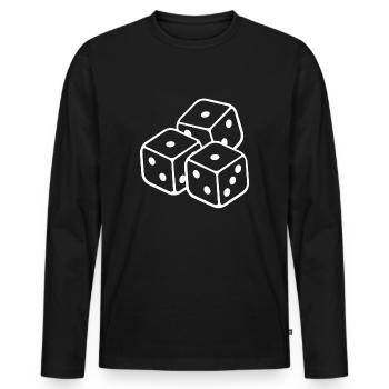 Dés cadeau casino jeu de plateau Pasch - T-shirt manches longues Premium bio Homme - noir - Devant - Nico (187cm)