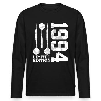 LIMITED EDITION 1994 DARTS 32. GEBURTSTAG - Männer Premium Bio Langarmshirt - Schwarz - Vorne - Nico (187cm)