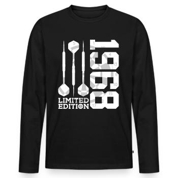 LIMITED EDITION 1968 DARTS 58. GEBURTSTAG - Männer Premium Bio Langarmshirt - Schwarz - Vorne - Nico (187cm)