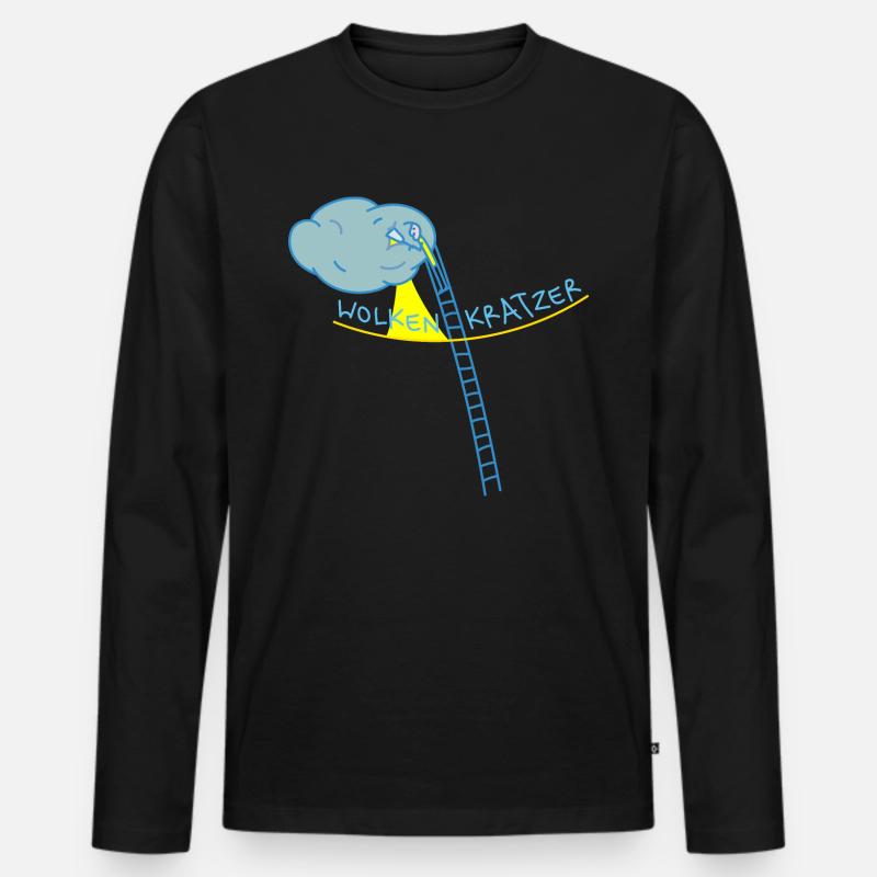 Hoffnung auf Sonne - Männer Premium Bio Langarmshirt - Schwarz