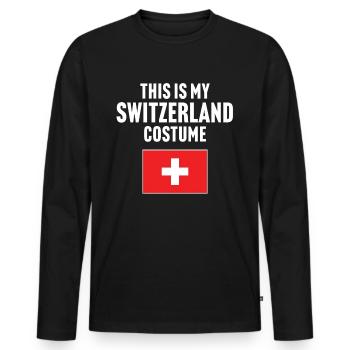 This my Switzerland costume - Men's Premium Organic Long Sleeve Shirt - black - Front - Nico (187cm)