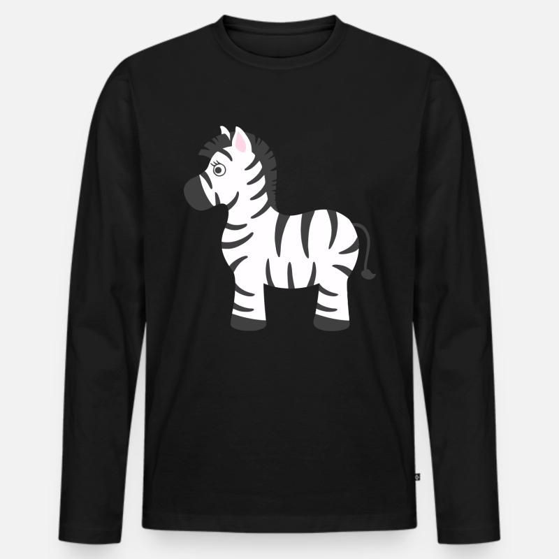 Zebra - Männer Premium Bio Langarmshirt - Schwarz