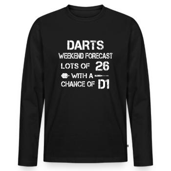Darts player darter funny saying - Men's Premium Organic Long Sleeve Shirt - black - Front - Nico (187cm)