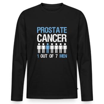 Prostate Cancer Awareness 1 of 7 Defeat - Men's Premium Organic Long Sleeve Shirt - black - Front - Nico (187cm)