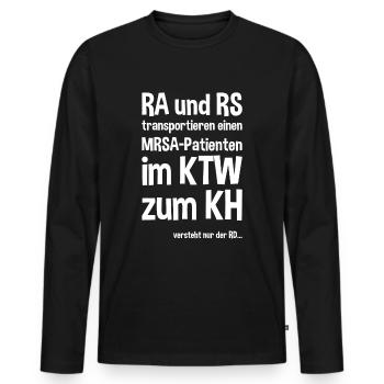 Rettungsassistent Rettungssanitäter Spruch - Männer Premium Bio Langarmshirt - Schwarz - Vorne - Nico (187cm)