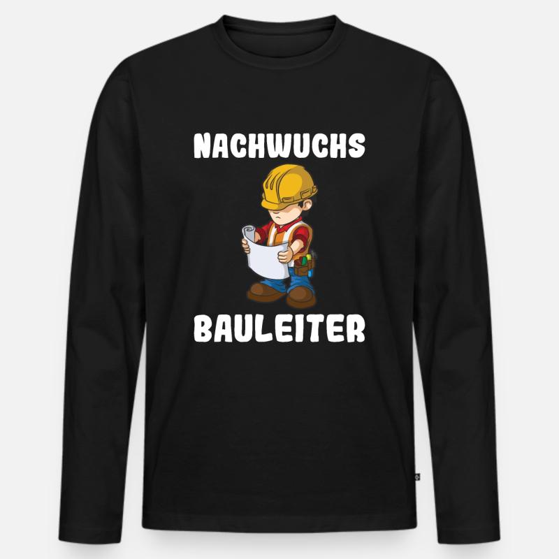 Nachwuchs Bauleiter Baustelle Bauarbeiter Jungen - Männer Premium Bio Langarmshirt - Schwarz
