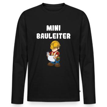 Nachwuchs Bauleiter Baustelle Bauarbeiter Jungen - Männer Premium Bio Langarmshirt - Schwarz - Vorne - Nico (187cm)