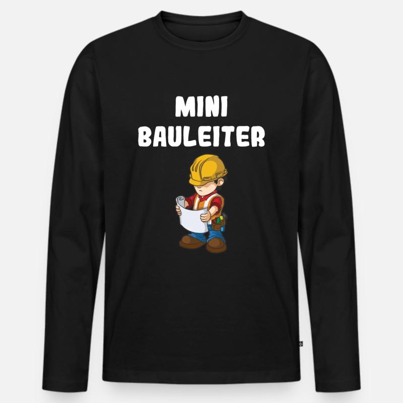 Nachwuchs Bauleiter Baustelle Bauarbeiter Jungen - Männer Premium Bio Langarmshirt - Schwarz