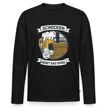 Schocken Heißt Das Spiel Würfelspiel Trinkspiel - Männer Premium Bio Langarmshirt - Schwarz - Vorne - Nico (187cm)