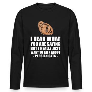 Perserkatze nettes Geschenk - Männer Premium Bio Langarmshirt - Schwarz - Vorne - Nico (187cm)
