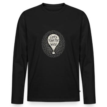 Lets Travel The World World Tour - Men's Premium Organic Long Sleeve Shirt - black - Front - Nico (187cm)