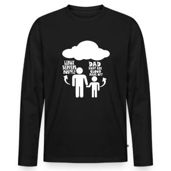 Serveur Linux principalement - T-shirt manches longues Premium bio Homme - noir - Devant - Nico (187cm)