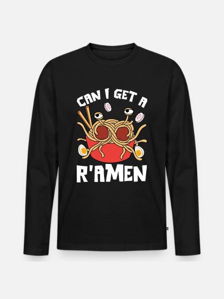 Flying Spaghetti Monster FSM - Men's Premium Organic Long Sleeve Shirt - black