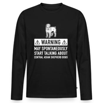 Drôle de chien berger d'Asie Centrale Idée Cadeau - T-shirt manches longues Premium bio Homme - noir - Devant - Nico (187cm)